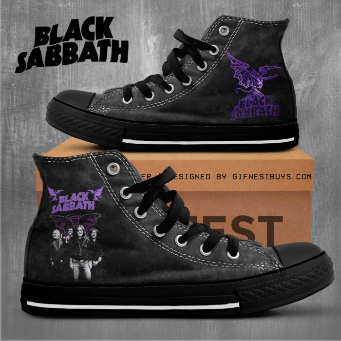 Black Sabbath High Top Canvas Shoes  GHT1044