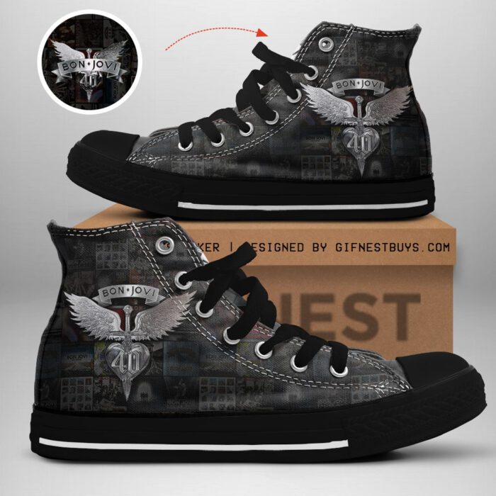 Bon Jovi High Top Canvas Shoes  GHT1009