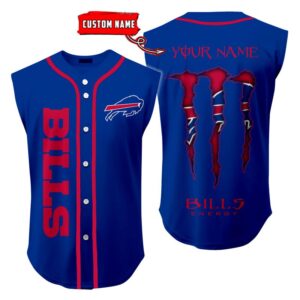 Buffalo Bills Sleeveless Baseball Jersey Tank Top Custom Name BBTJ1037