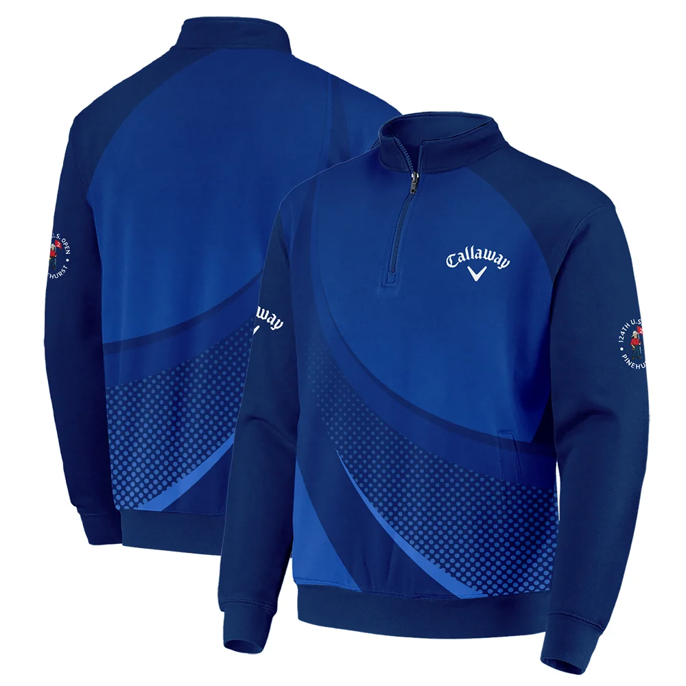 Callaway 124th U.S. Open Pinehurst Golf Sport Quarter-Zip Jacket Dark Blue Gradient Halftone Pattern Quarter-Zip Jacket