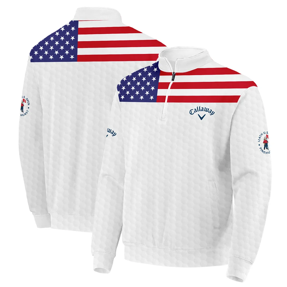 Callaway 124th U.S. Open Pinehurst Quarter-Zip Jacket USA Flag Golf Pattern Quarter-Zip Jacket