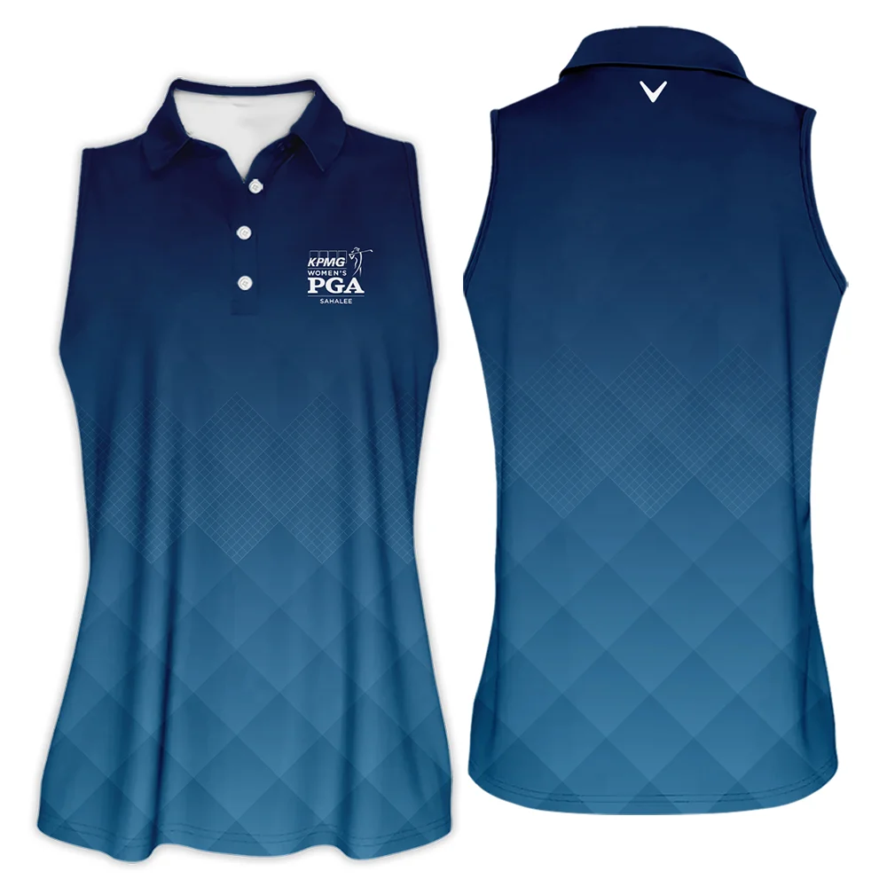 Callaway 2024 KPMG Women's PGA Championship Blue Diamond Abstract Sleeveless Polo Shirt