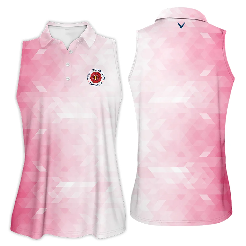 Callaway 79th U.S. Women's Open Lancaster Pink Abstract Background Sleeveless Polo Shirt