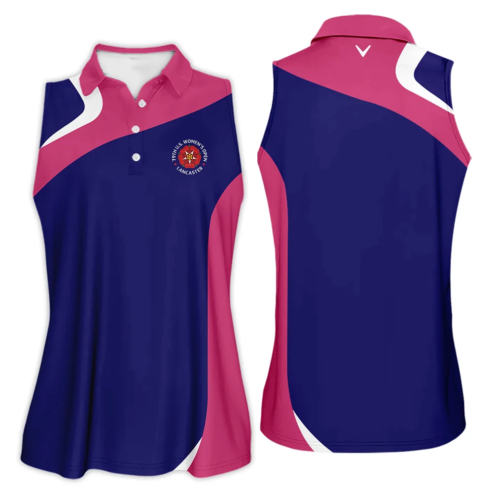 Callaway Blue Pink White 79th U.S. Women's Open Lancaster Sleeveless Polo Shirt