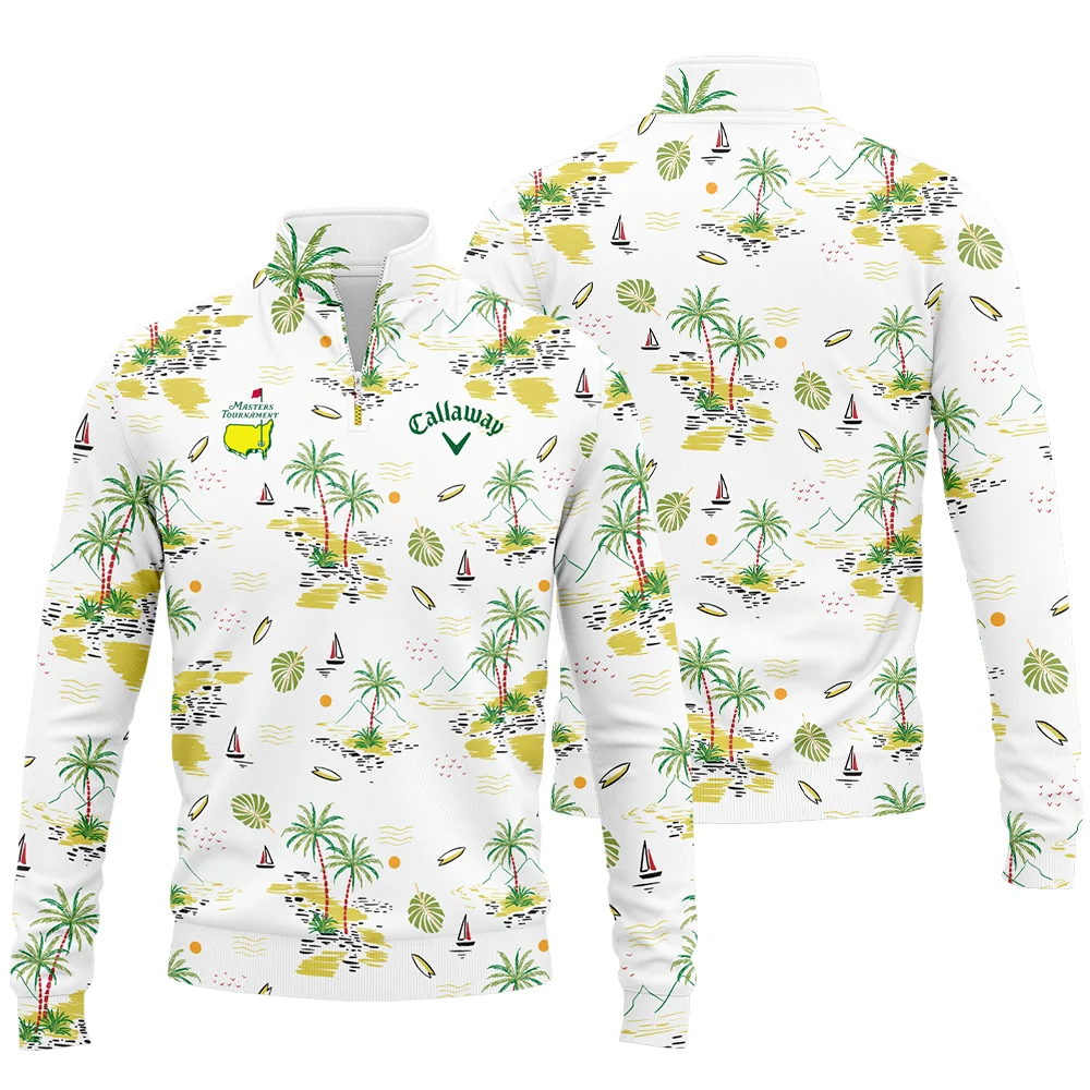 Callaway Landscape With Palm Trees Beach And Oceann Masters Tournament Quarter-Zip Jacket