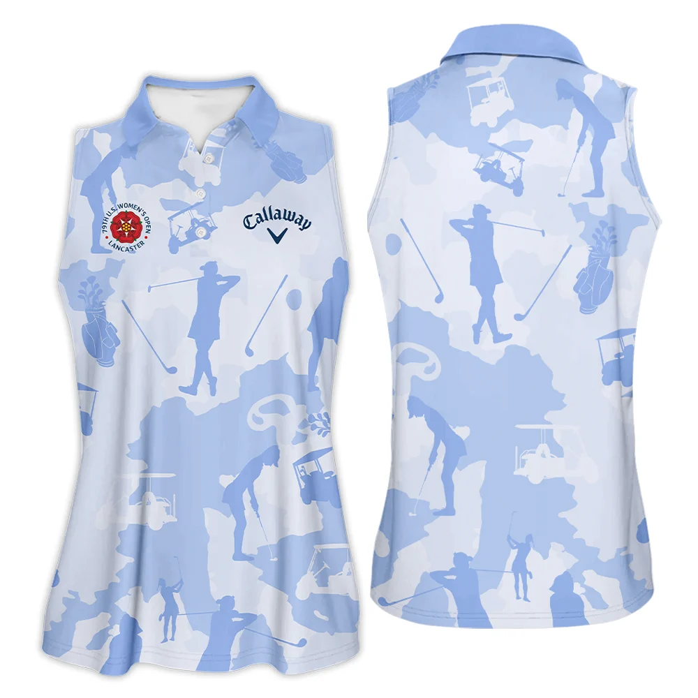 Camo Blue Color 79th U.S. Women's Open Lancaster Callaway Sleeveless Polo Shirt Golf Sport Sleeveless Polo Shirt