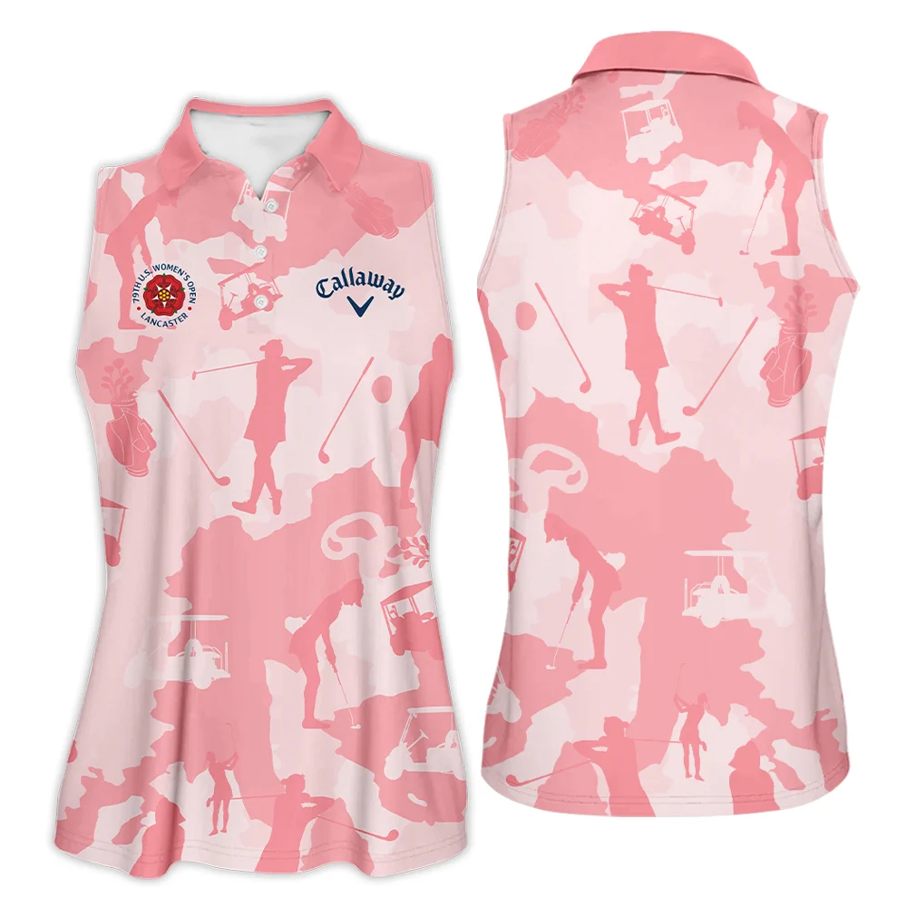 Camo Pink Color 79th U.S. Women's Open Lancaster Callaway Sleeveless Polo Shirt Golf Sport Sleeveless Polo Shirt