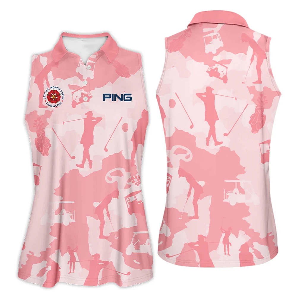 Camo Pink Color 79th U.S. Women's Open Lancaster Ping Sleeveless Polo Shirt Golf Sport Sleeveless Polo Shirt
