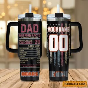 Chicago Bears NFL Best Dad Ever Personalized Stanley Tumbler 40Oz