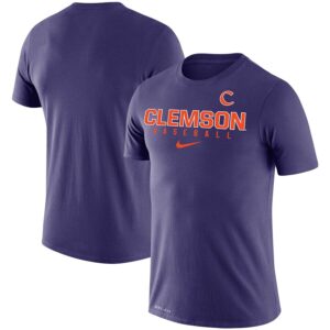 Clemson Tigers Baseball Legend Slim Fit Performance T-Shirt - Purple