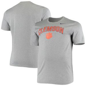 Clemson Tigers Legend Arch Over Logo Performance T-Shirt - Heathered Charcoal