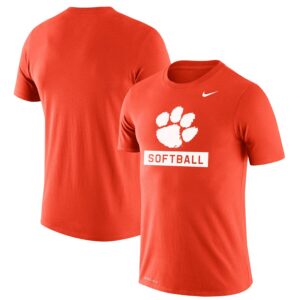 Clemson Tigers Softball Drop Legend Slim Fit Performance T-Shirt - Orange