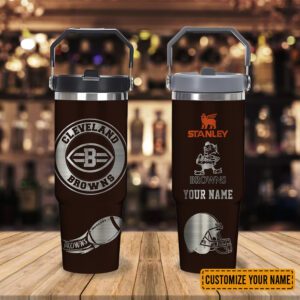 Cleveland Browns NFL Football Personalized Stanley IceFlow Flip Straw Tumbler 30Oz