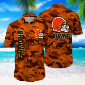 Cleveland Browns NFL Hawaiian Shirt Summer Shirt Custom Name Perfect Gift HSW1153