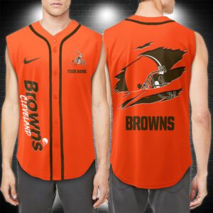 Cleveland Browns NFL Personalized Baseball Tank Tops Sleeveless Jersey