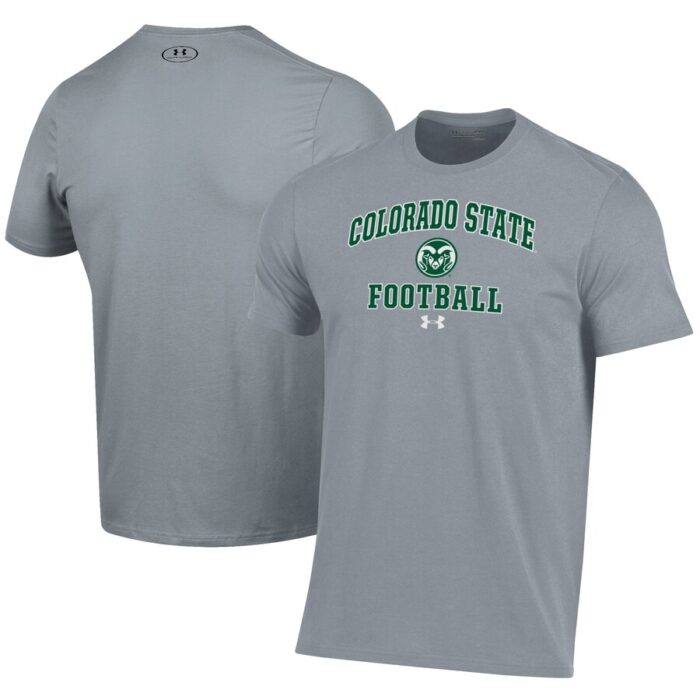 Colorado State Rams Under Armour Football Performance T-Shirt - Gray