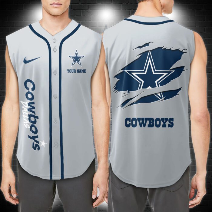 Dallas Cowboys NFL Personalized Baseball Tank Tops Sleeveless Jersey