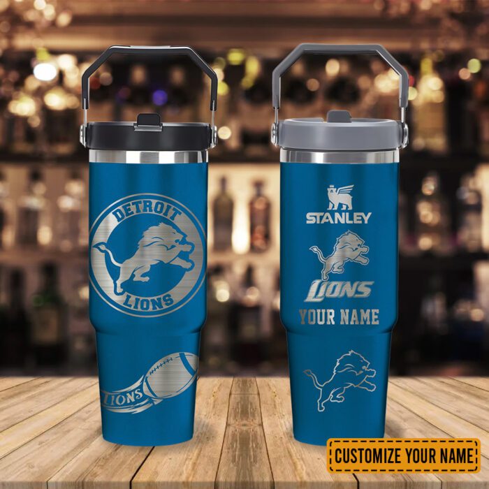 Detroit Lions NFL Football Personalized Stanley IceFlow Flip Straw Tumbler 30Oz