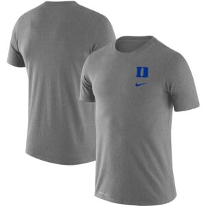 Duke Blue Devils Logo Stack Legend Performance T-Shirt - Heathered Gray
