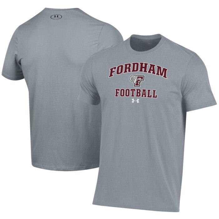 Fordham Rams Under Armour Football Performance T-Shirt - Gray