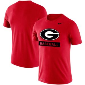 Georgia Bulldogs Baseball Logo Stack Legend Slim Fit Performance T-Shirt - Red