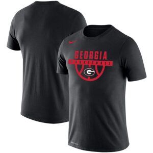 Georgia Bulldogs Basketball Drop Legend Performance T-Shirt - Black