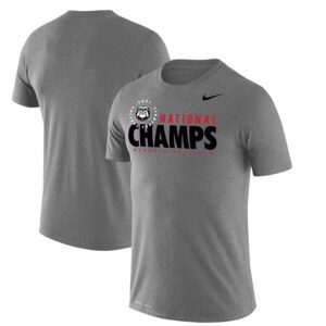 Georgia Bulldogs College Football Playoff 2021 National Champions Stack Performance T-Shirt - Heathered Gray