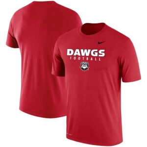 Georgia Bulldogs Football Drop Performance T-Shirt - Red