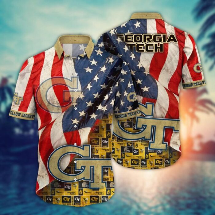 Georgia Tech Yellow Jackets NCAA Independence Day Hawaii Shirt Summer Shirt HSW1019