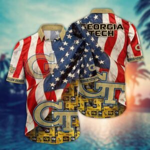 Georgia Tech Yellow Jackets NCAA Independence Day Hawaii Shirt Summer Shirt HSW1092