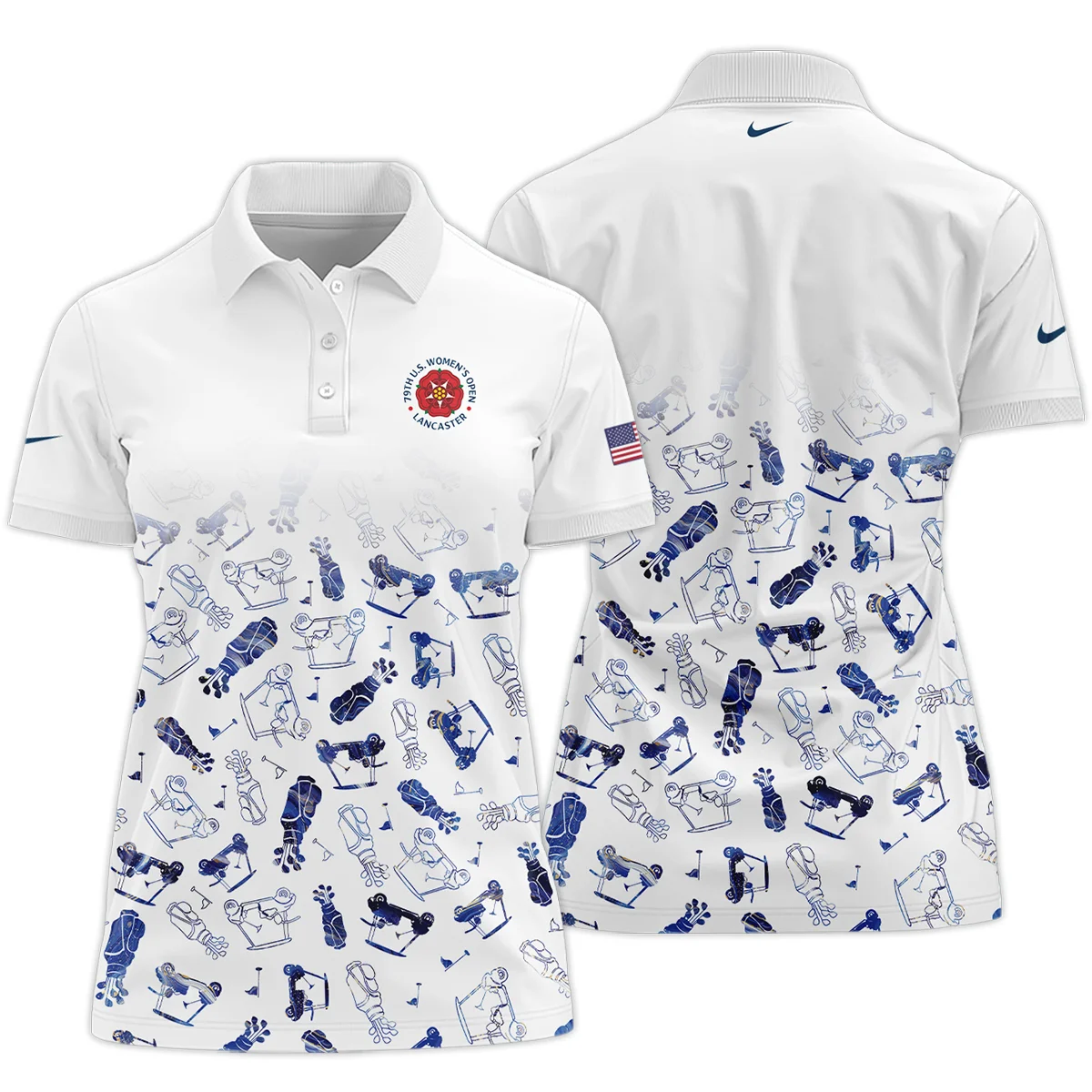 Golf Icon Abstract Pattern 79th U.S. Women's Open Lancaster Nike Short Polo Shirt