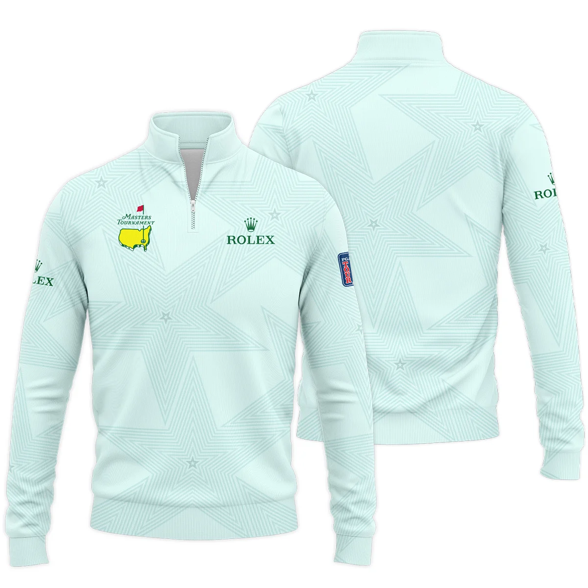 Golf Love Star Light Green Mix Masters Tournament Rolex Quarter-Zip Jacket Style Classic