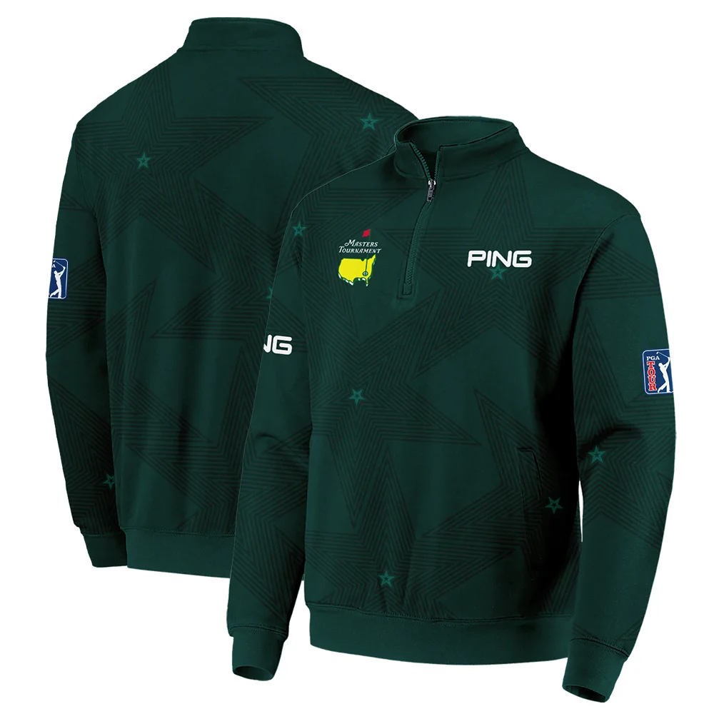 Golf Masters Tournament Ping Quarter-Zip Jacket Stars Dark Green Golf Sports Quarter-Zip Jacket