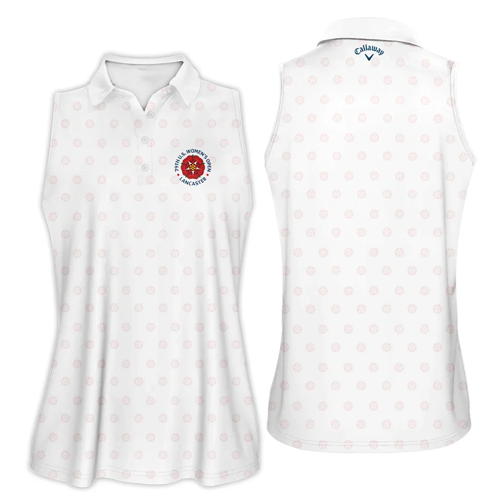 Golf Pattern 79th U.S. Women's Open Lancaster Callaway Sleeveless Polo Shirt White Color Sleeveless Polo Shirt