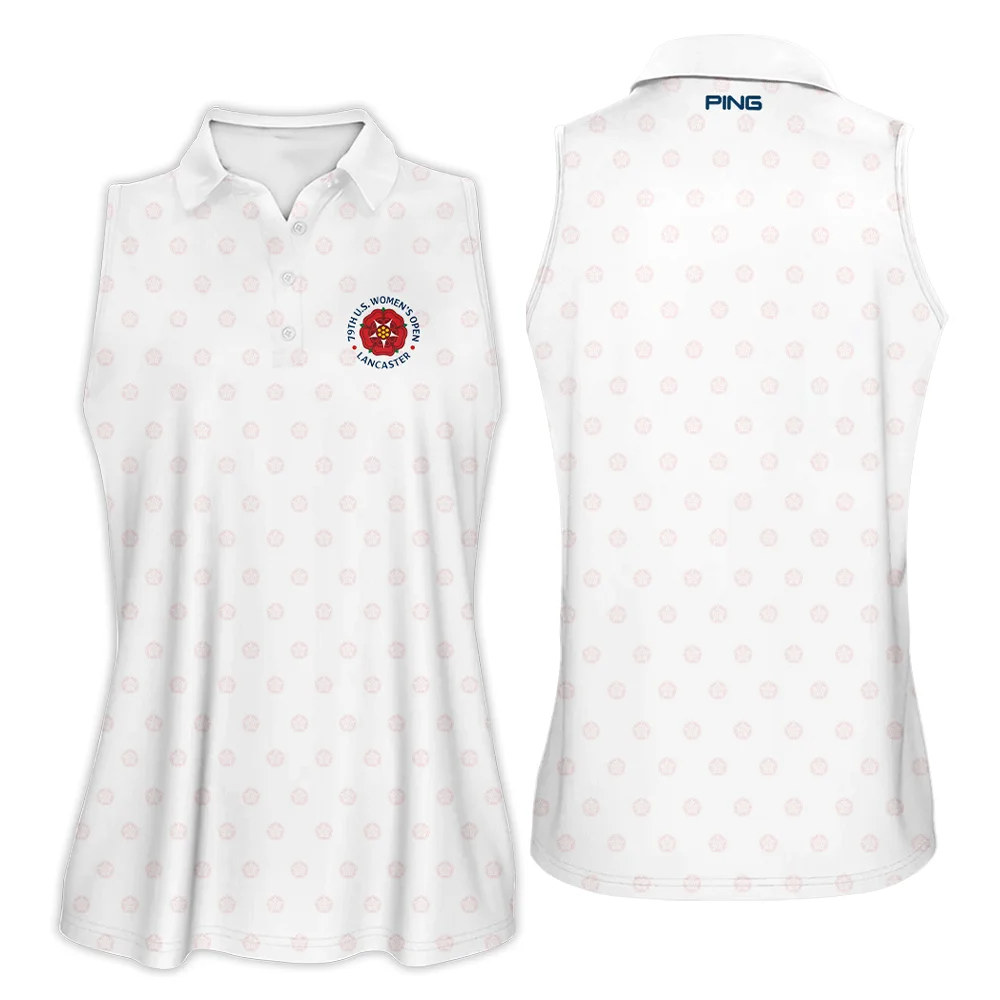 Golf Pattern 79th U.S. Women's Open Lancaster Ping Sleeveless Polo Shirt White Color Sleeveless Polo Shirt