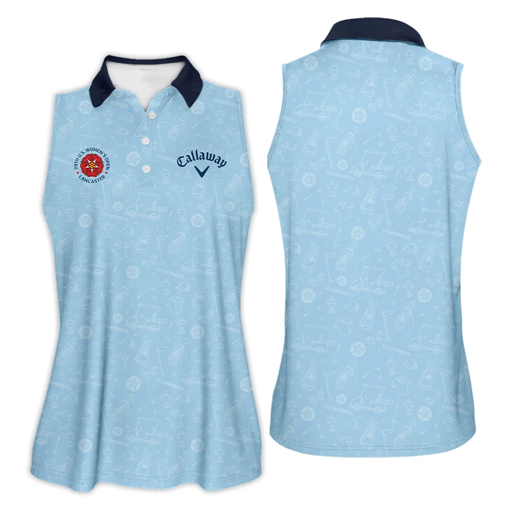 Golf Pattern Blue 79th U.S. Women's Open Lancaster Callaway Sleeveless Polo Shirt Golf Sport Sleeveless Polo Shirt