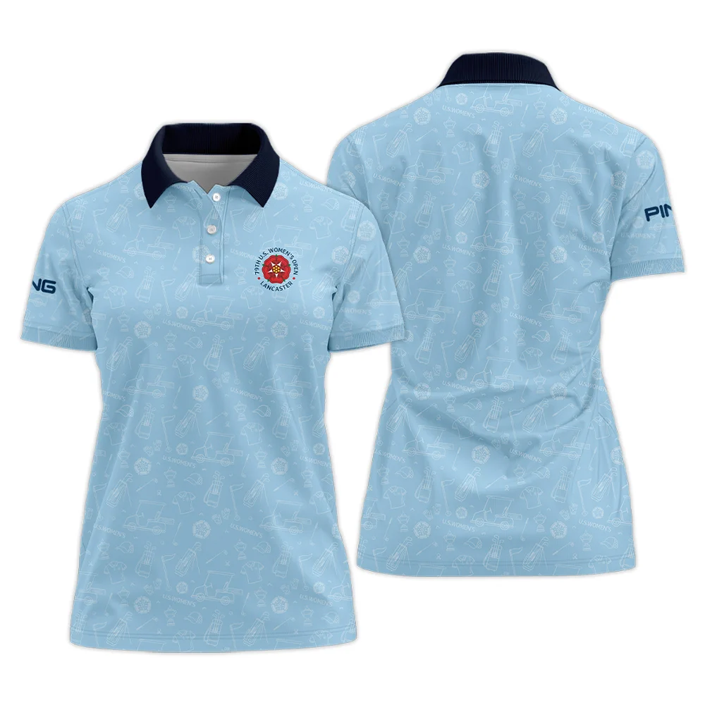 Golf Pattern Blue 79th U.S. Women's Open Lancaster Ping Polo Shirt Golf Sport Polo Shirt