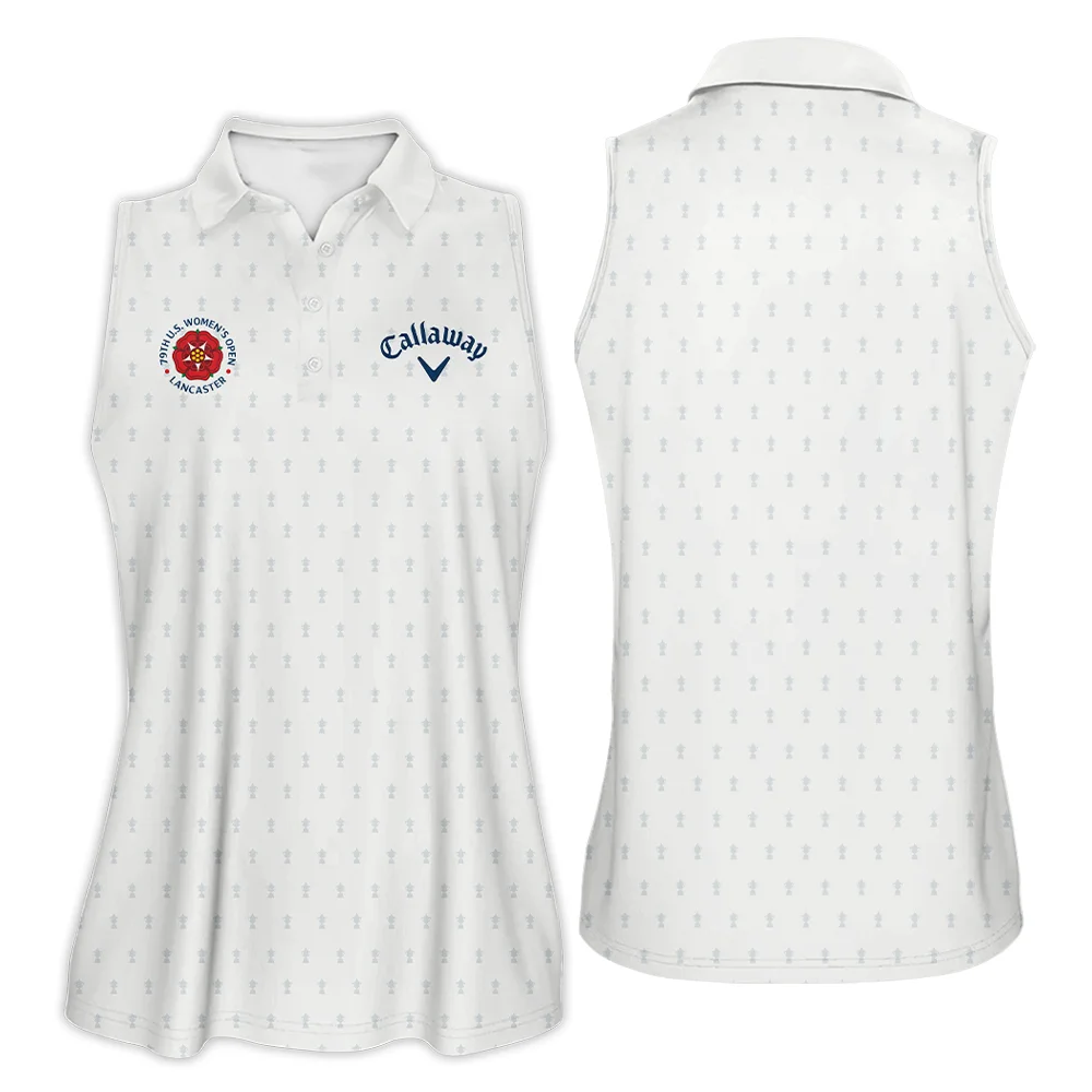 Golf Pattern Cup 79th U.S. Women's Open Lancaster Callaway Sleeveless Polo Shirt Golf Sport White Sleeveless Polo Shirt