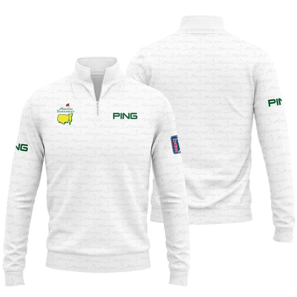 Golf Pattern Cup White Mix Green Masters Tournament Ping Quarter-Zip Jacket