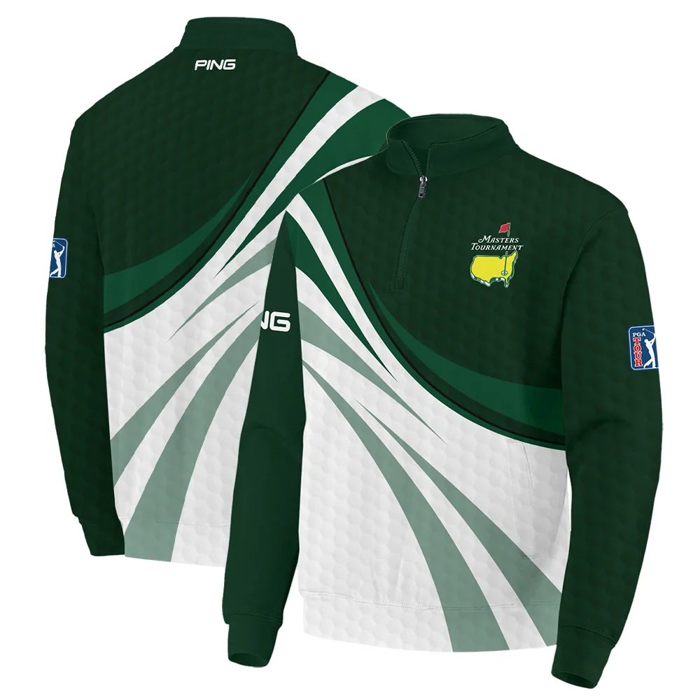 Golf Sport Masters Tournament Ping Quarter-Zip Jacket Green Color Sports Golf Ball Pattern Quarter-Zip Jacket