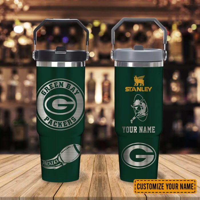 Green Bay Packers NFL Football Personalized Stanley IceFlow Flip Straw Tumbler 30Oz