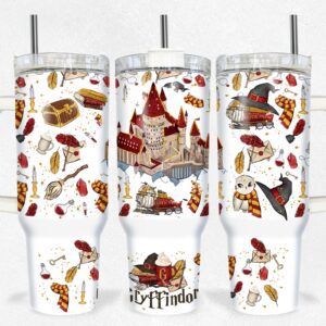 Gryffindor House Harry Potter Movies Custom Stanley Quencher 40oz Stainless Steel Tumbler MST3693