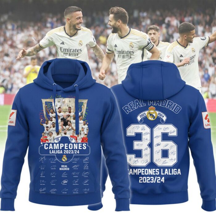 Hala Real Madrid 36 Campeones Final Champion Trophy 2024 Unisex 3D Hoodie For Fans HRM1002