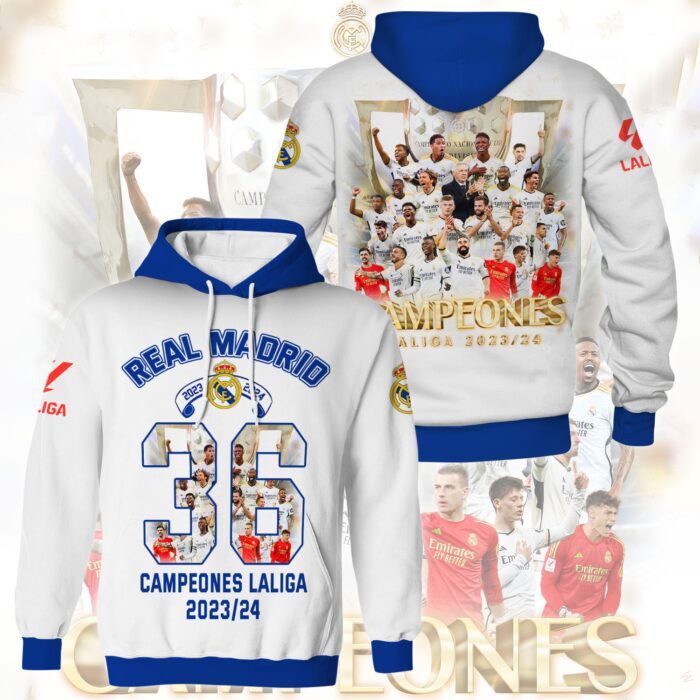 Hala Real Madrid 36 Campeones Final Champion Trophy 2024 Unisex 3D Hoodie For Fans HRM1004