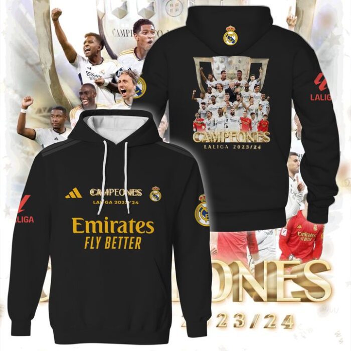 Hala Real Madrid 36 Campeones Final Champion Trophy 2024 Unisex 3D Hoodie For Fans HRM1014