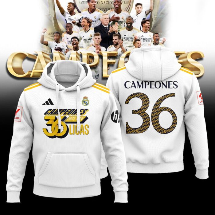 Hala Real Madrid 36 Campeones Final Champion Trophy 2024 Unisex 3D Hoodie For Fans HRM1018