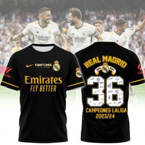 Hala Real Madrid 36 Campeones Final Champion Trophy 2024 Unisex 3D T-Shirt For Fans TRM1002