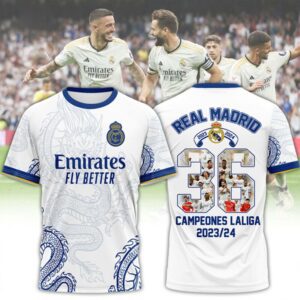 Hala Real Madrid 36 Campeones Final Champion Trophy 2024 Unisex 3D T-Shirt For Fans TRM1008