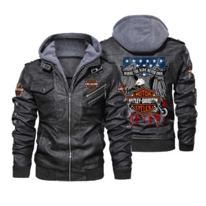 Harley Davidson Black Brown Leather Jacket LIZ225