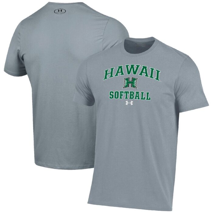 Hawaii Rainbow Warriors Under Armour Arch Softball Performance T-Shirt - Gray